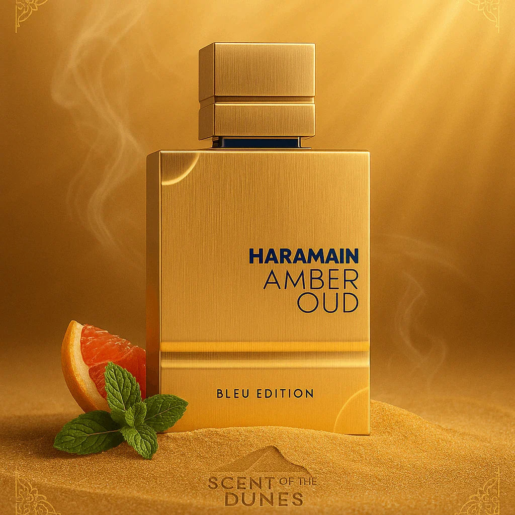 Amber Oud Bleu Edition UK, Scent of the Dunes perfumes, Arabian oud fragrance